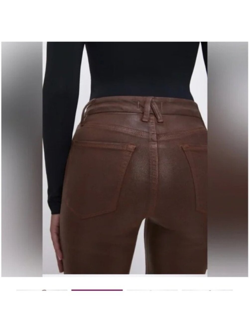 Good American GOOD LEGS COATED STRAIGHT JEANS LIGHT MOCHA 28 - Picture 12 of 14
